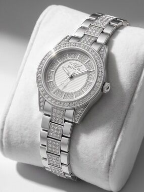 Invicta Silver Crystal Accent Women's Bracelet Watch